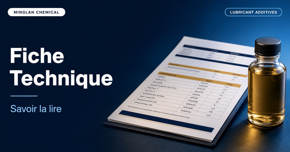 Fiche technique additif lubrifiant : savoir la lire